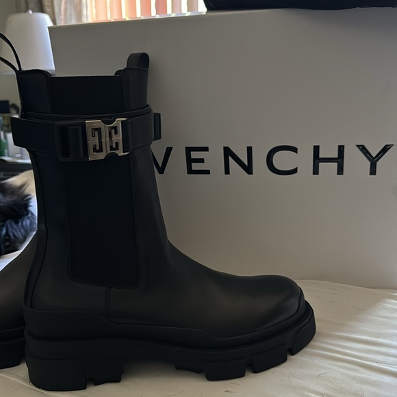 Black military leather boots - Picture 2 of 5